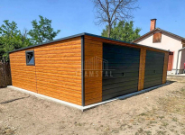 Garaż blaszany 8,5x6m 2x brama uchylna drzwi okno dach Inowrocław - zdjęcie 2