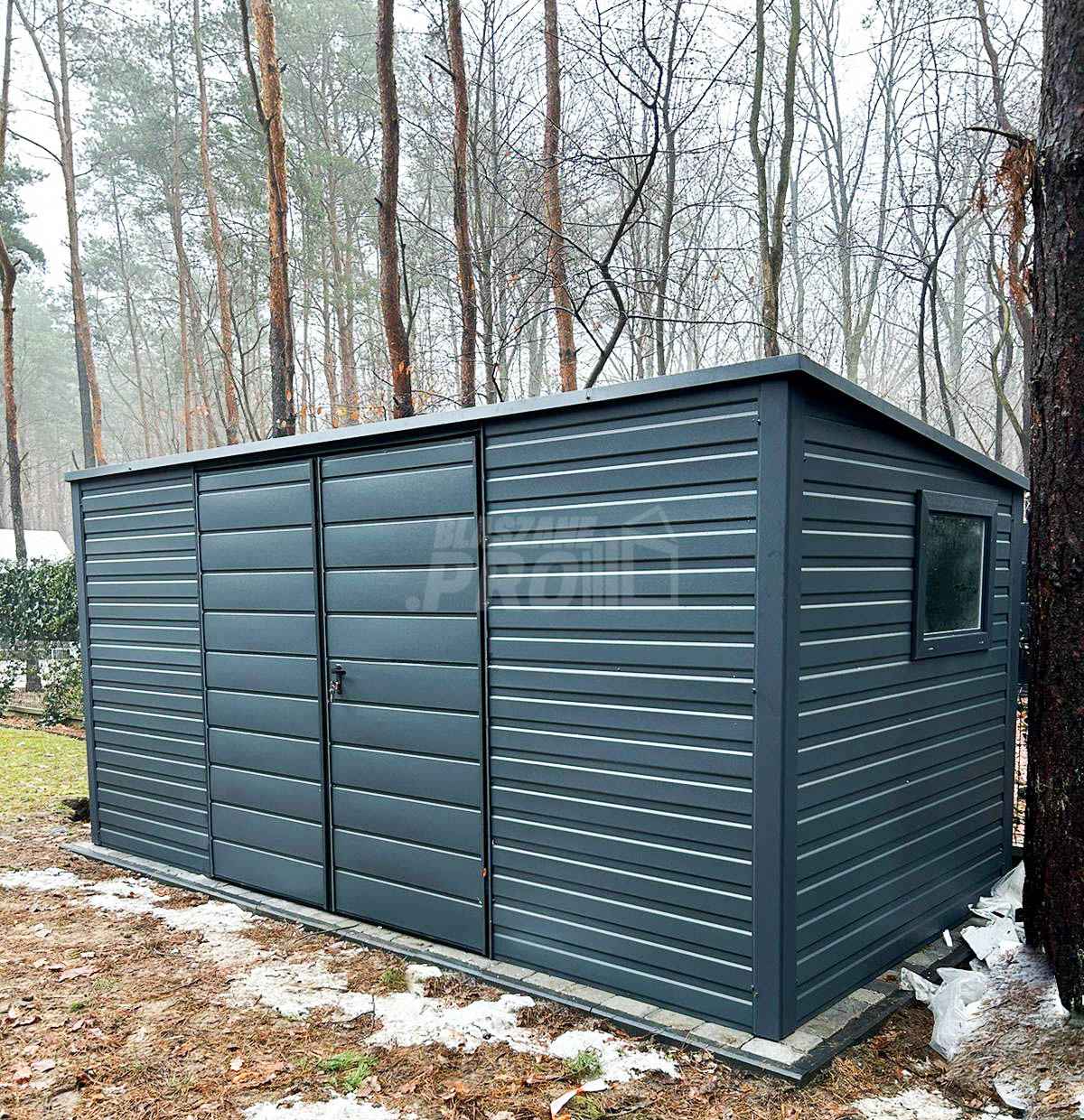 Domek ogrodowy Garaż 5x2 Brama dwuskrzydłowa okno dach Spad w tyłGP251 Żary - zdjęcie 4