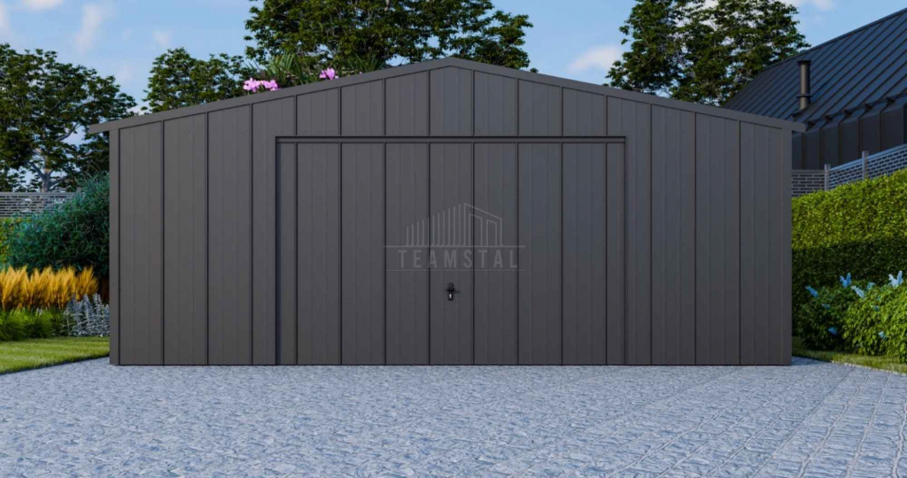 Garaż blaszany 7x6m brama okno drzwi blacha na rąbek dach TS1094 Śródmieście - zdjęcie 4