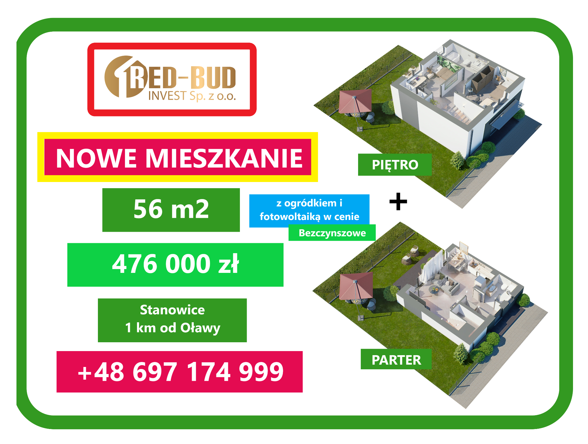 Nowe Mieszkania bezczynszowe z fotowoltaiką 56 m2 Oława - zdjęcie 10