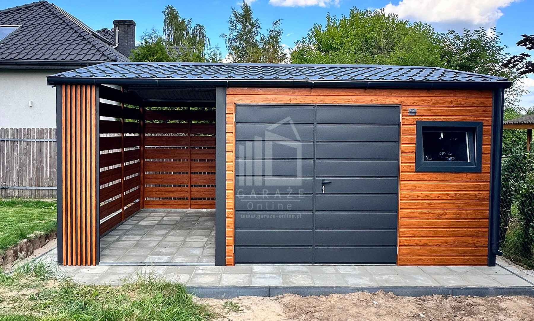 Domek ogrodowy 3x3 m + wiata 2x3 m brama okno blachodach rynny ID1293 Szczecin - zdjęcie 2
