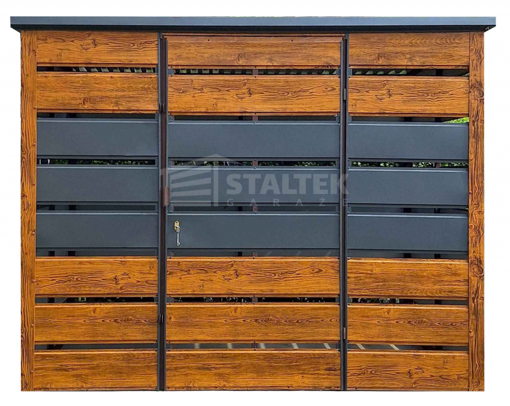 Wiata śmietnikowa 2,5x1,3 m  drewnopodobny ST188 Legnica - zdjęcie 1