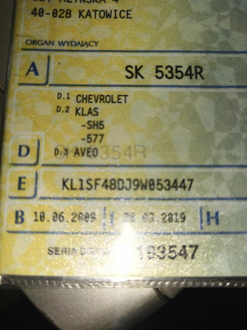 Chevrolet Aveo 1.2 benzyna 2009 tylko 62 tyś przebiegu Tychy - zdjęcie 4