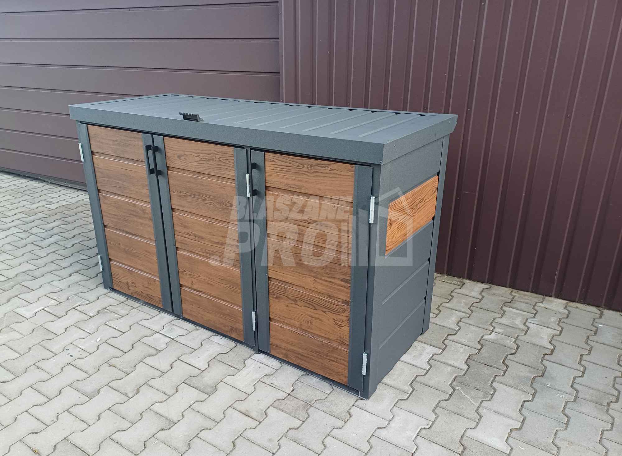 Zabudowa koszy na śmieci wiata śmietnikowa 177x65x110 cm 3x120L GP336 Elbląg - zdjęcie 6