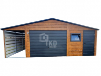 Garaż Blaszany 5x6 + wiata 1,5x6 Brama - okno drewnopodobny TKD147 Słupsk - zdjęcie 1