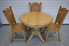 stół rozkładany i 4 krzesła - komplet z drewna dębowego - jak nowy Olsztyn - zdjęcie 2