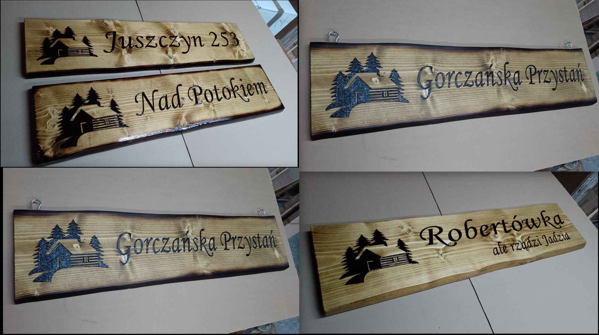 wypalanie na drewnie szyld drewniany reklama w drewnie baner logo Roczyny - zdjęcie 6