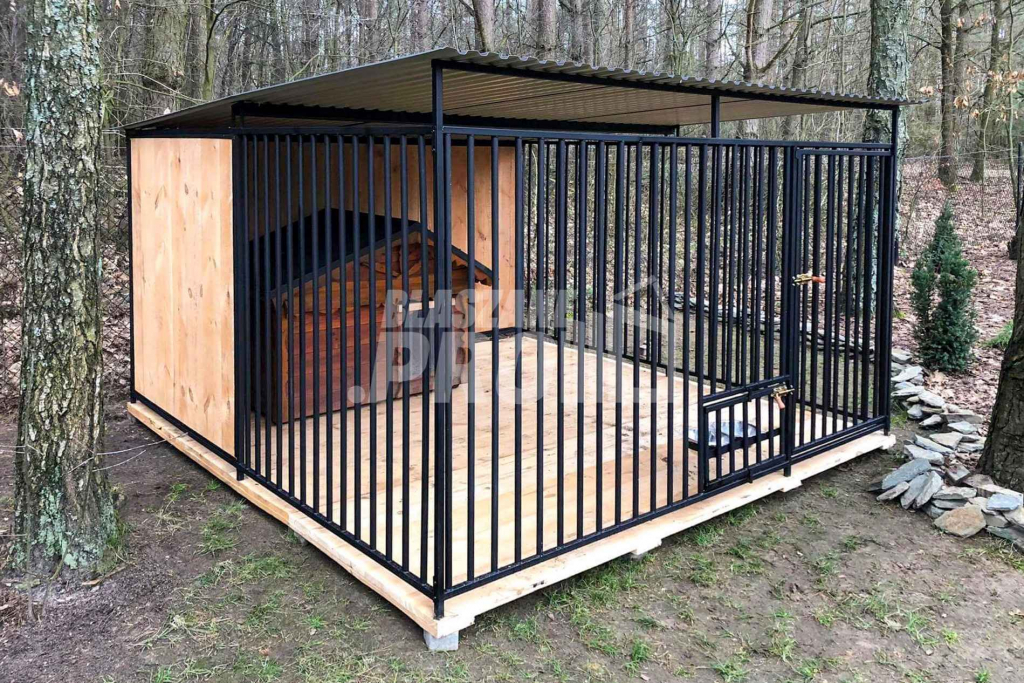 Kojec dla Psów 3x3m - drewniana podłoga - uchwyt na miski  GP387 Mysłowice - zdjęcie 4