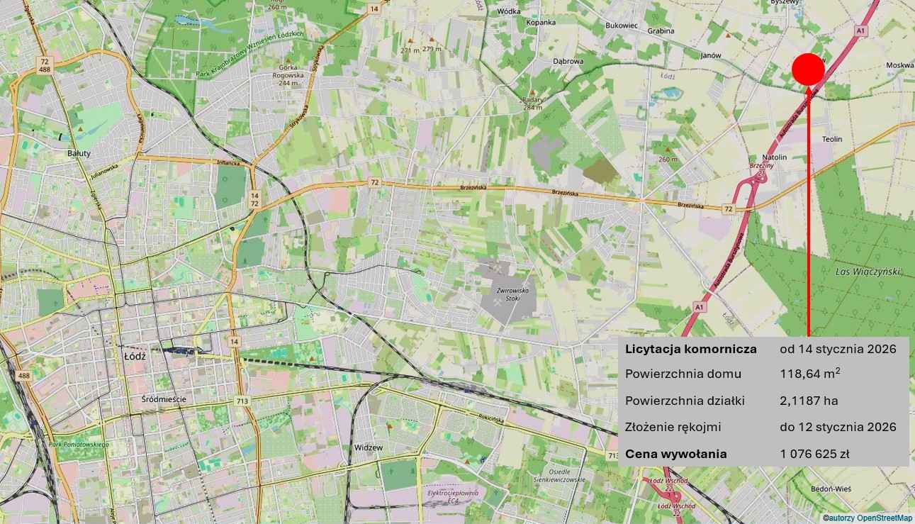 Blisko Łodzi, las, ogromna działka, licytacja komornicza Plichtów - zdjęcie 3