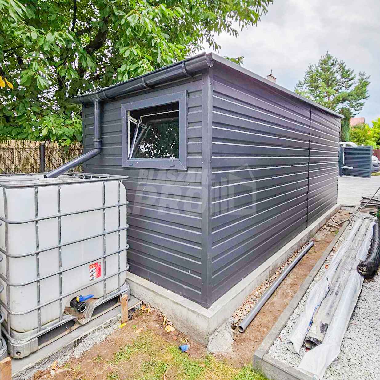 Schowek - domek ogrodowy 1,8x4m drzwi - okno - antracyt - rynny GP425 Chojnice - zdjęcie 3