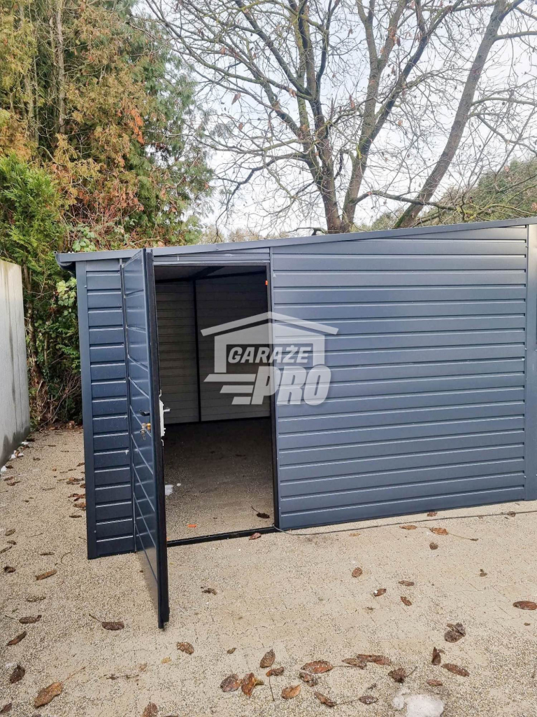 Garaż blaszany 4x7 Brama uchylna   antracyt spad w tył GP112 Kalisz - zdjęcie 4