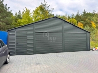 Garaż blaszany 8x6m 2 x brama drzwi podwyższony szczyt rynny TKD423 Siedlce - zdjęcie 6
