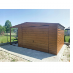 Garaż blaszany z wiatą 4x6 + 1,5m wiata