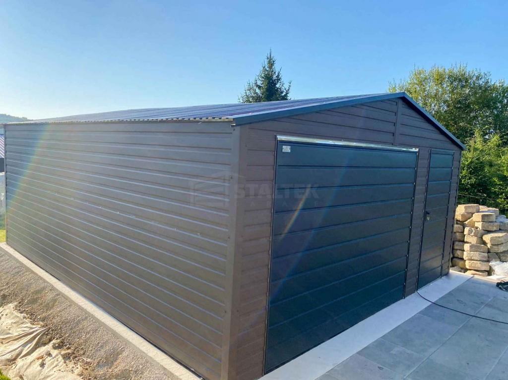 Garaż blaszany 5x5m - brama uchylna - drzwi -dach ST196 Nowy Dwór Mazowiecki - zdjęcie 4