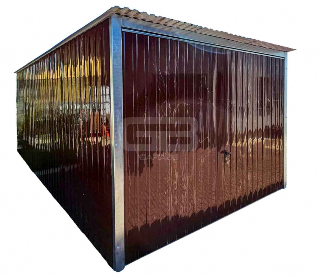 Garaż blaszany 3x5m - wolnostojący - brama uchylna - ciemny brąz GB149 Płock - zdjęcie 1