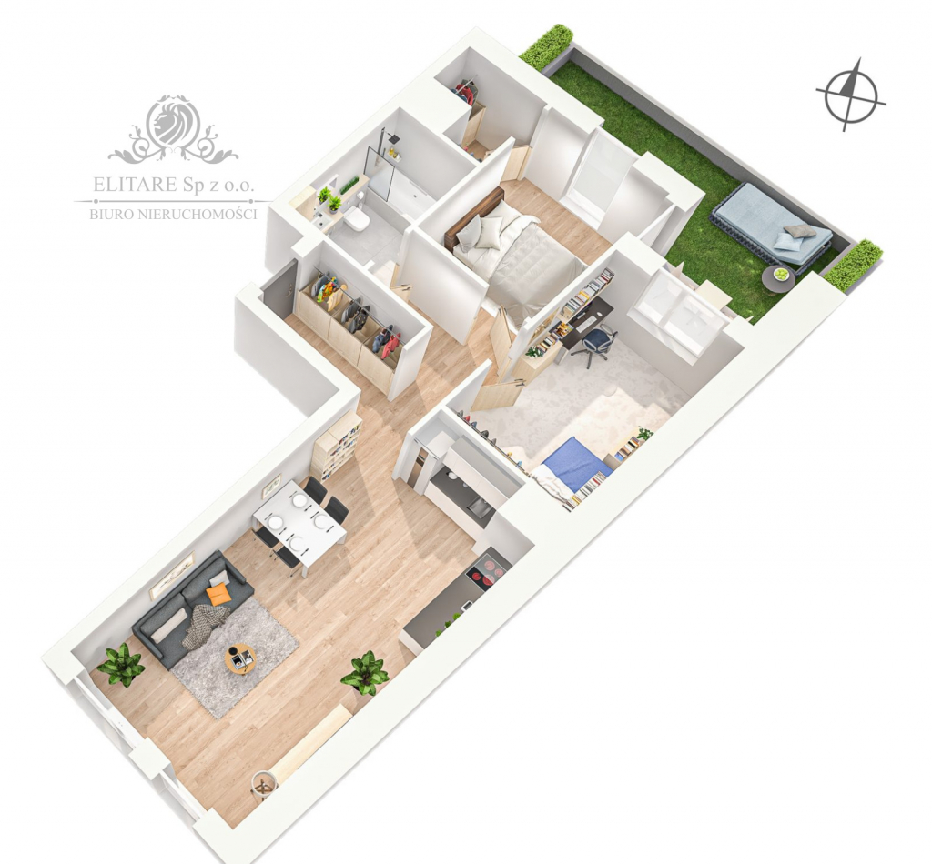 Apartament 3 pok. 67,76 z tarasem/Os. Powstańców Śl. obok Sky Towe Wrocław - zdjęcie 5