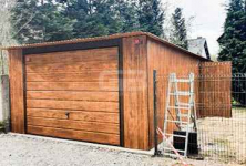 Garaż blaszany 4x7 Brama + drzwi Drewnopodobny  Dach spad w tył GB170 Ełk - zdjęcie 6