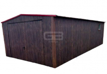 Garaż blaszany 4x8 Brama + okno + drzwi drewnopodobny Dach GB172