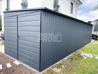 Garaż blaszany 3x9 2x Brama uchylna + antracyt  spad w bok GP191 Grunwald - zdjęcie 3