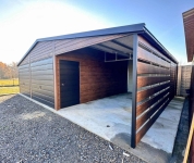 Garaż blaszany 6x6m + wiata 3x6m 2 x brama drzwi okno dach rynny SO175 Giżycko - zdjęcie 4