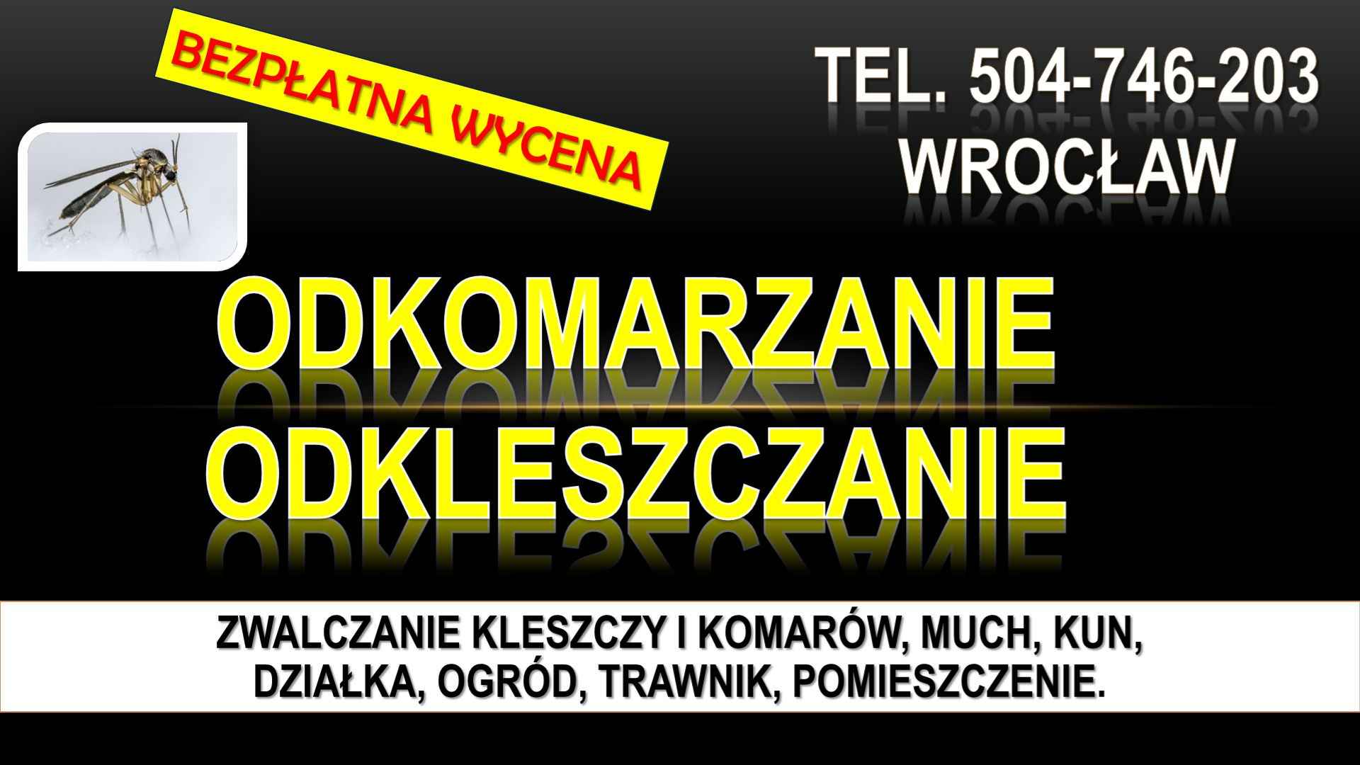 Zwalczanie kleszczy, cena, Wrocław, t504-746-203, Opryski, likwidacja. Psie Pole - zdjęcie 3