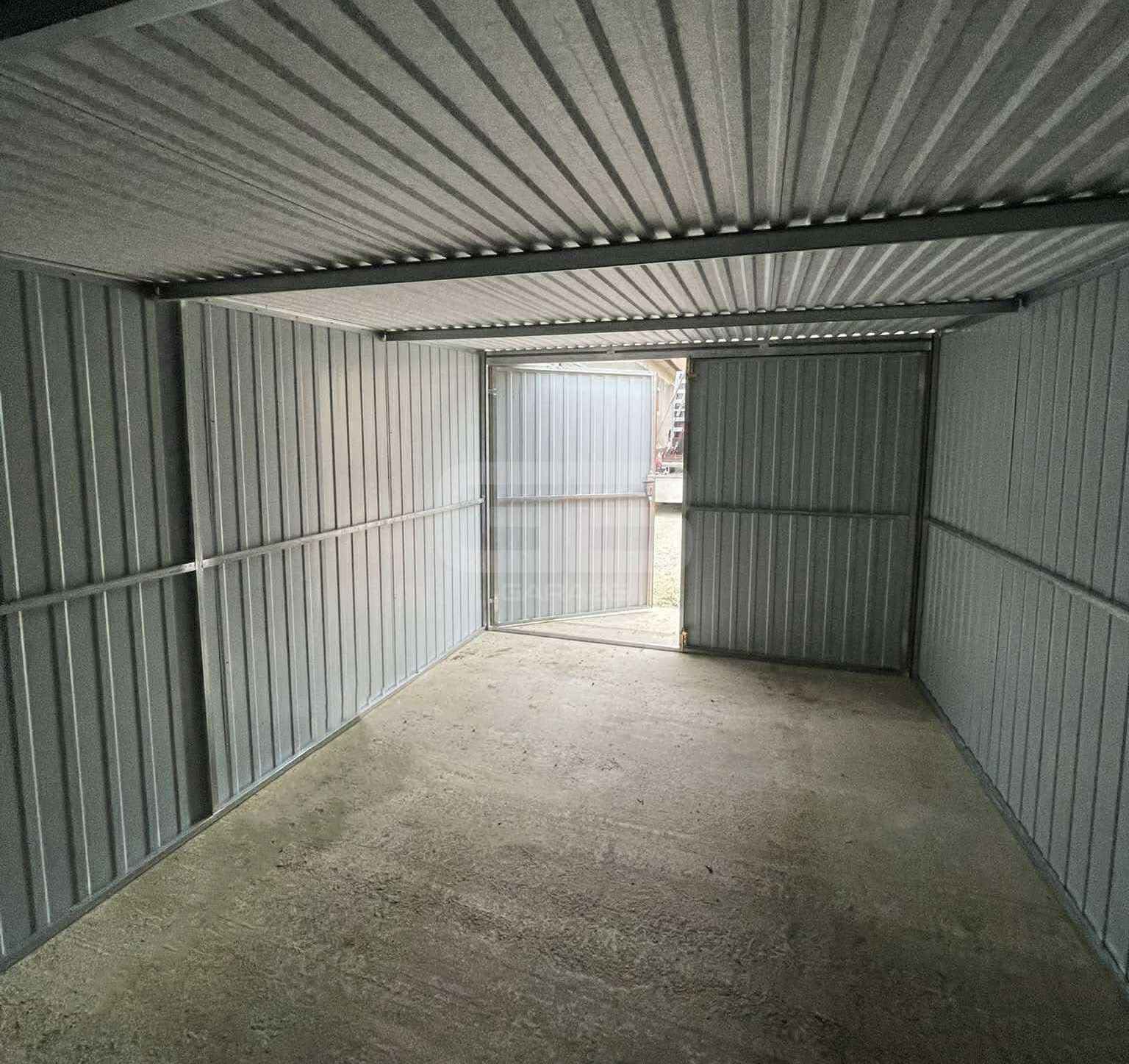 Garaż blaszany 3x6m - Brama dwuskrzydłowa - jasny brąz - dach  GB154 Nowe Miasto - zdjęcie 2