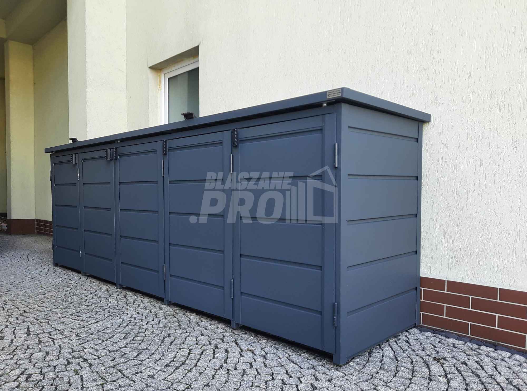 Zabudowa koszy na śmieci wiata śmietnikowa 345x80x120 cm 5x240L GP332 Cieszyn - zdjęcie 6