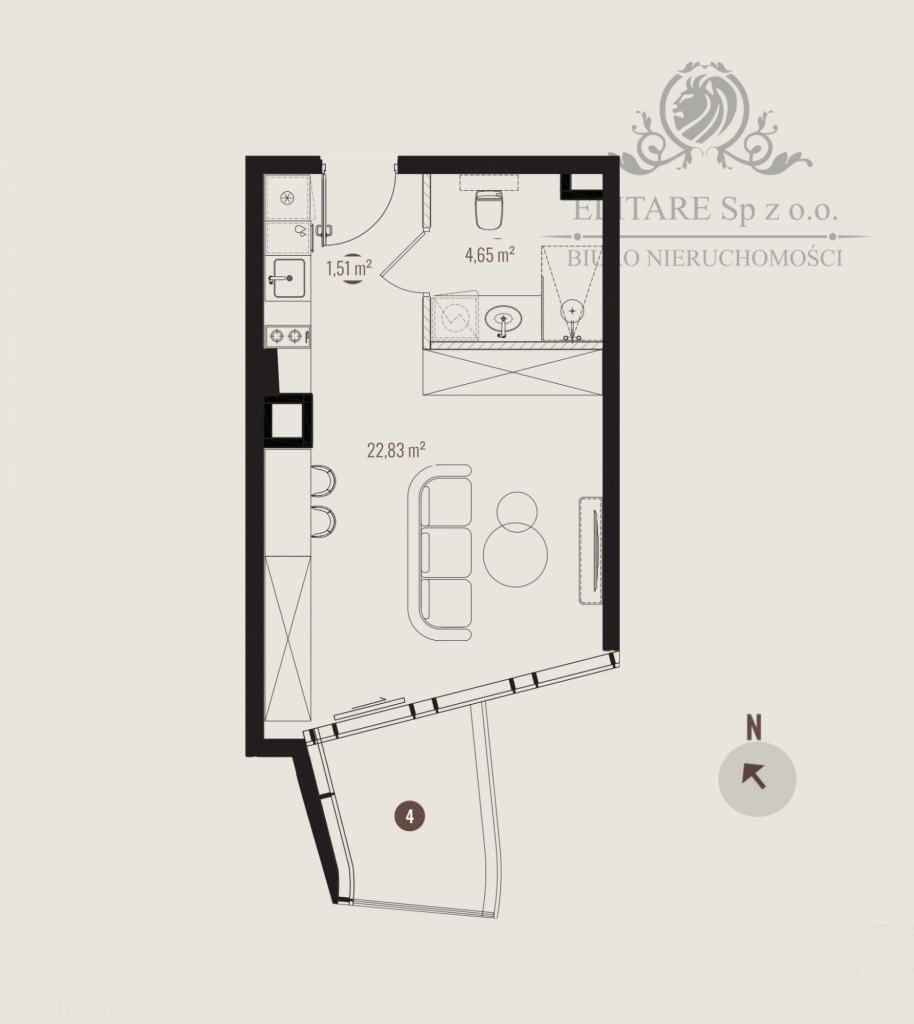 Apartament typu studio 29,33m2 ogrzewanie miejskie /Szczepin tuż obok Wrocław - zdjęcie 5