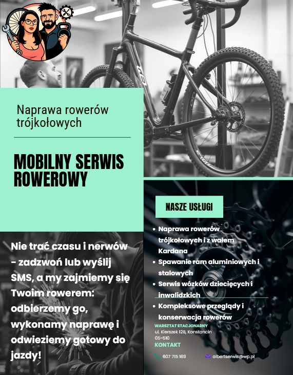 Naprawa rowerów trójkołowych, z wałem Kardana i spawaniu ram Konstancin-Jeziorna - zdjęcie 1