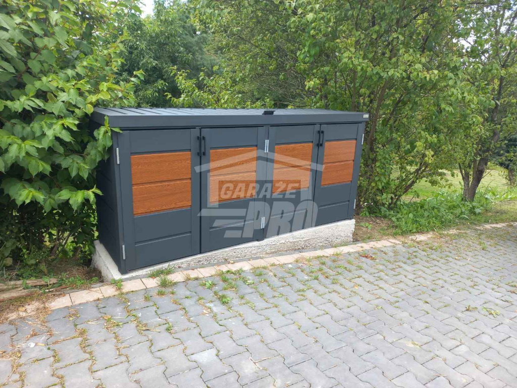 Zabudowa koszy obudowa kubłów 235x65x110 cm 4x120L+ jasny orzech GP341 Gdynia - zdjęcie 6