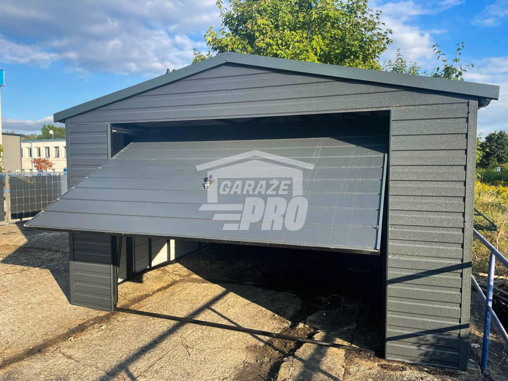 Garaż blaszany 4x6 drzwi  Antracyt  Dach dwuspadowy GP146 Bielsko-Biała - zdjęcie 3