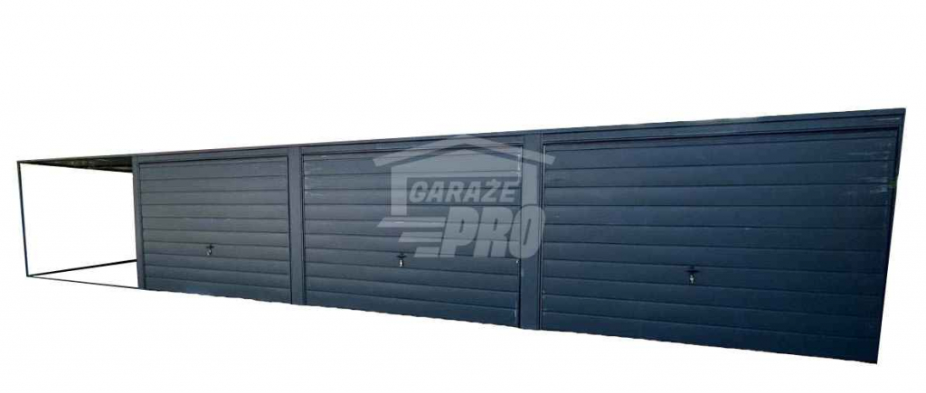 Garaż blaszany 9x5,5 + wiata 3x5,5 - 3x Brama uchylna Antracyt GP218 Wieliczka - zdjęcie 1