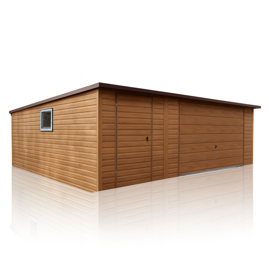 Garaż blaszany PREMIUM 6x5 drewnopodobny – producent Cała Polska Mława - zdjęcie 1