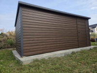 Domek ogrodowy narzędziowy 5×3 Ciemny Orzech + Ciemny Grafit MAT Kcynia - zdjęcie 4