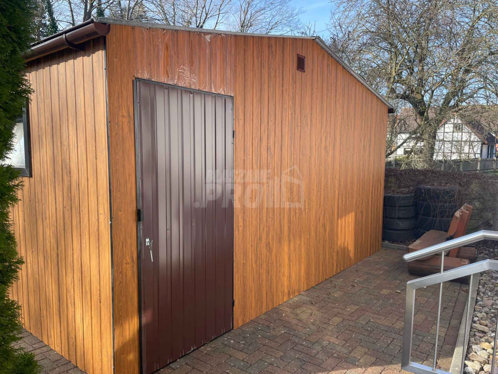Garaż blaszany 5,5x6 2x Brama uchylna + drzwi + 2x okno - rynny GP278 Dobre Miasto - zdjęcie 10