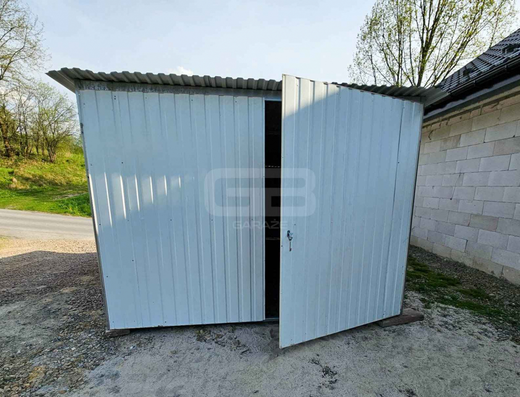 Garaż blaszany 3x5 wolnostojący - brama dwuskrzdłowa - biały  GB146 Toruń - zdjęcie 3