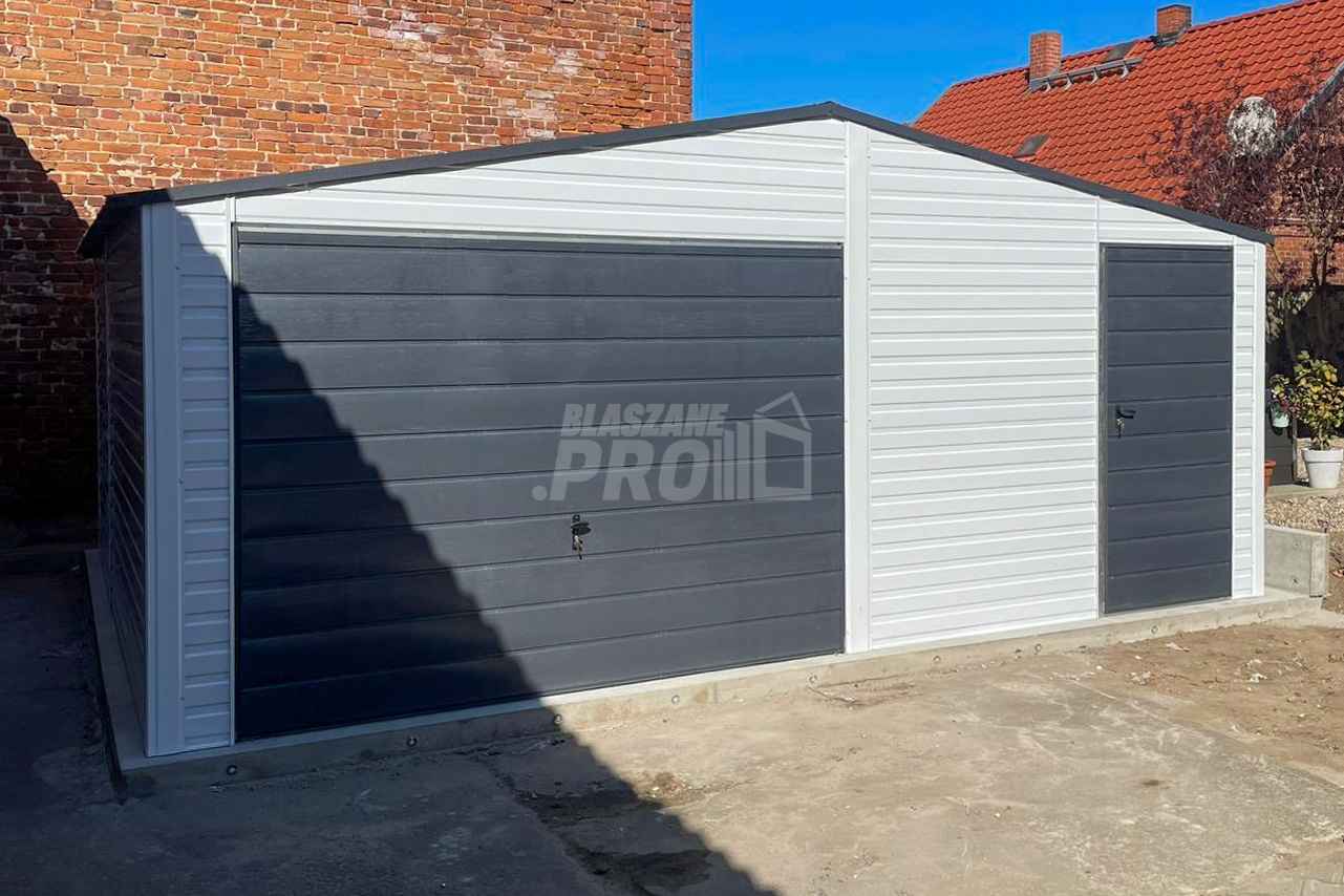 Garaż Blaszany 6x5m - Brama Uchylna - Drzwi - Okno - Biały  GP362 Kalisz - zdjęcie 4