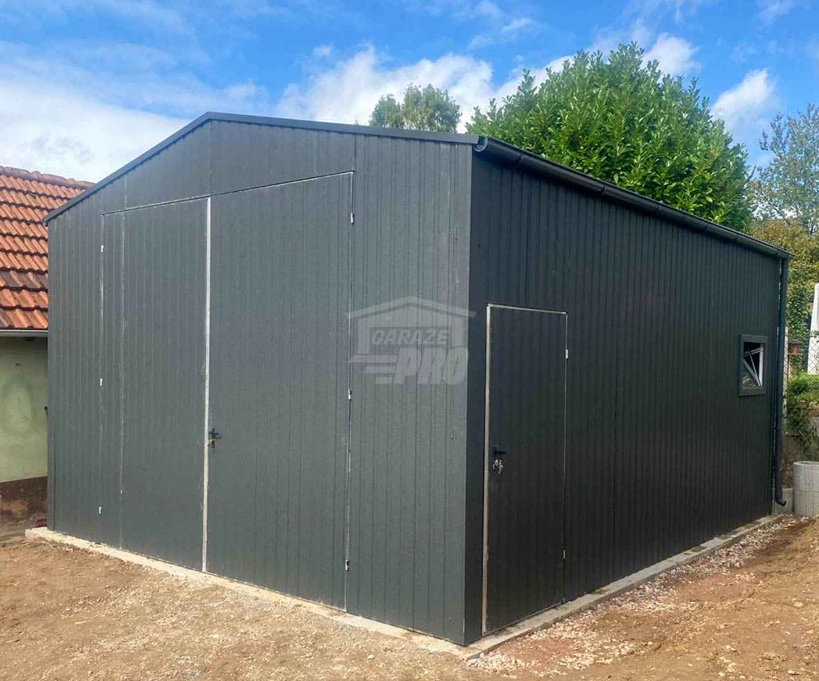 Hala Garaż blaszany 5x5m brama drzwi okno rynny dach  GP678 Płock - zdjęcie 3