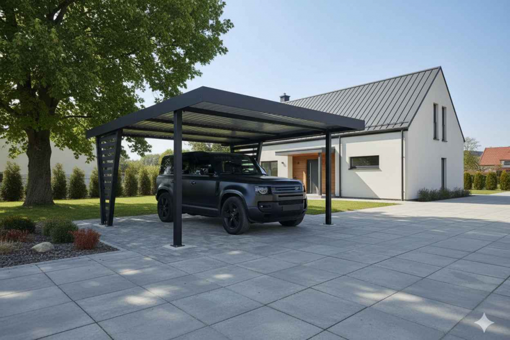 Carport V PREMIUM 4x4,5m Wypełnienie panelami Wiata samochodowa ID1189 Iława - zdjęcie 3