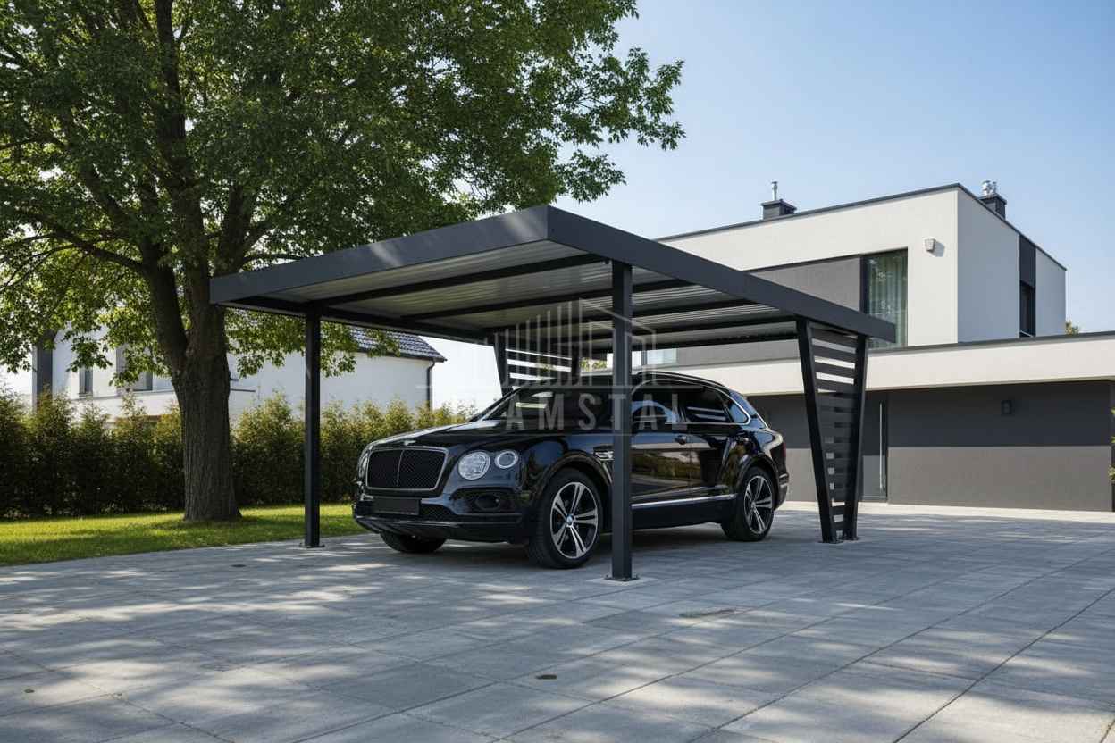 Carport V PREMIUM 5x5m - Wypełnienie panelami Wiata samochodowa TS1267 Bydgoszcz - zdjęcie 4