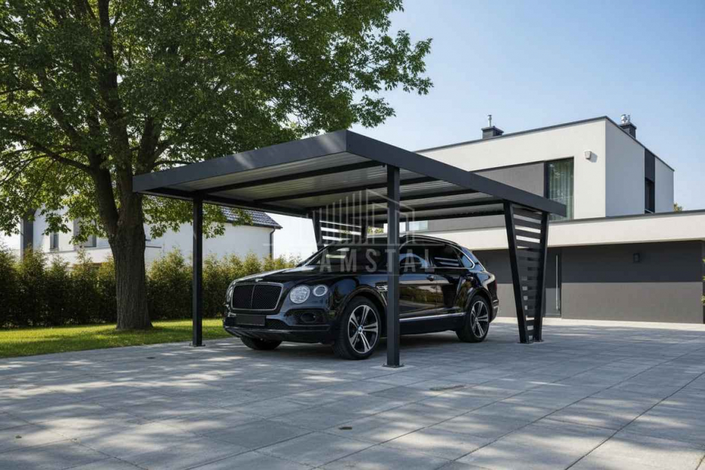 Carport V PREMIUM 5x5m - Wypełnienie panelami Wiata samochodowa TS1267 Bydgoszcz - zdjęcie 4