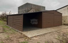 Garaż blaszany 6x6m wiata 3m 2x Brama  drewnopodobny Dach rynny GP682 Jelenia Góra - zdjęcie 3
