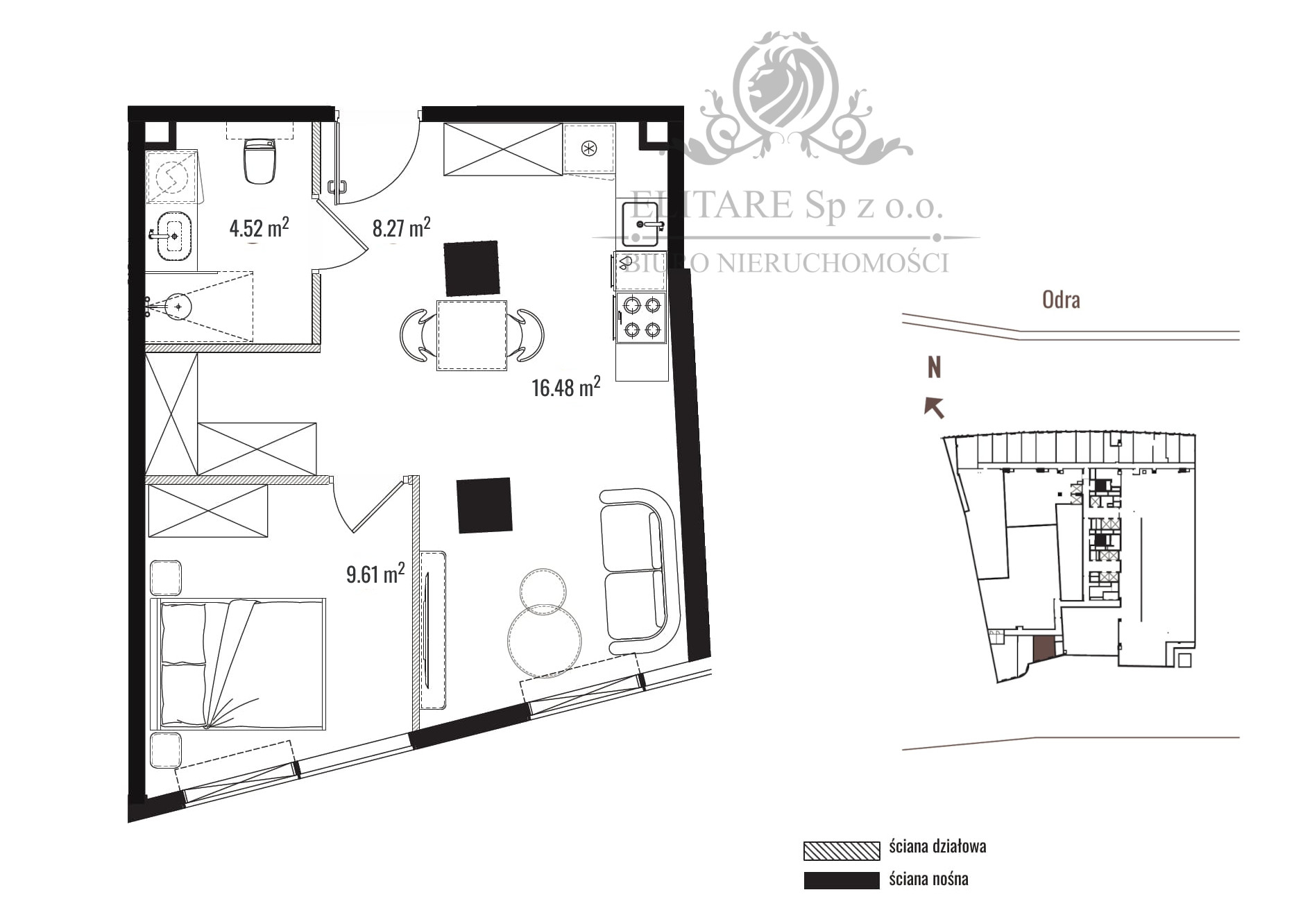 Apartament 2 pokojowy 38,88m2, ogrzewanie miejskie/Stare Miasto Wrocław - zdjęcie 3