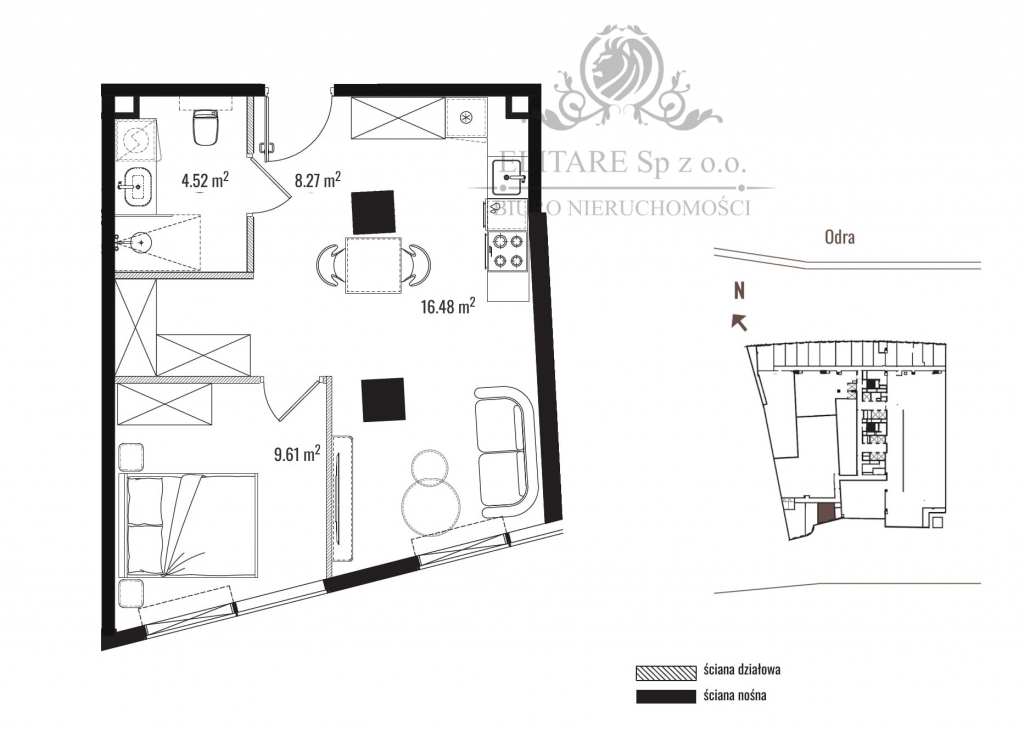 Apartament 2 pokojowy 38,88m2, ogrzewanie miejskie/Stare Miasto Wrocław - zdjęcie 3