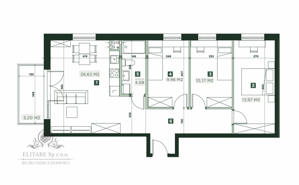 Mieszkanie 4pok. o pow 74,99m2 z balkonem 5,2m2/ Żerniki Wrocław - zdjęcie 4