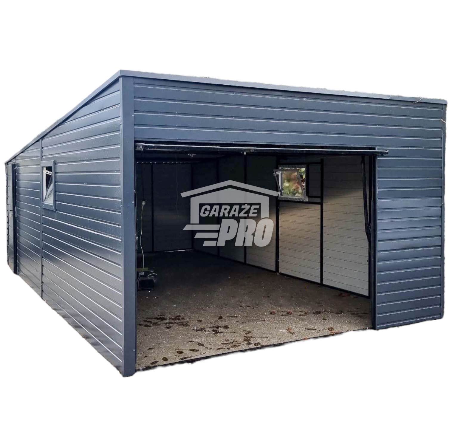 Garaż blaszany 4x7 Brama uchylna   antracyt spad w tył GP112 Kalisz - zdjęcie 1