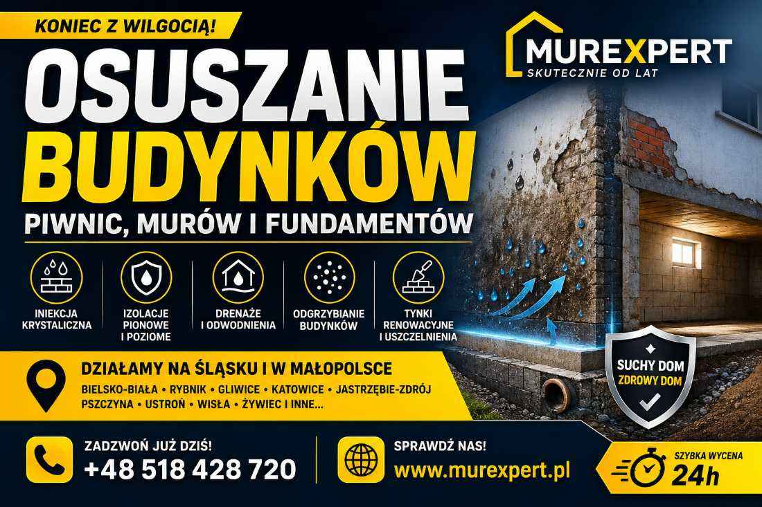 Osuszanie budynków, izolacja fundamentów, iniekcja krystaliczna Bielsko-Biała - zdjęcie 7