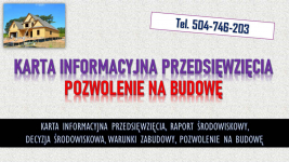 Pozwolenie na budowę t 504-746-203, karta informacyjna przedsięwzięcia