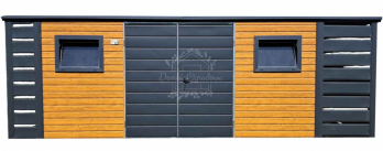 Schowek - domek ogrodowy 4,5x3m + wiata 0,5m  drewnopodobny  ID1018