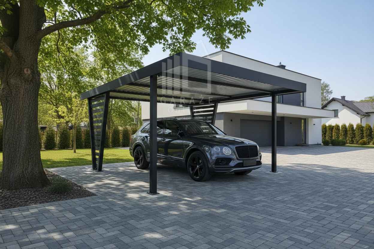 Carport V PREMIUM 4,8x5m Wypełnienie panelami Wiata samochodowa ID1188 Szczecinek - zdjęcie 5